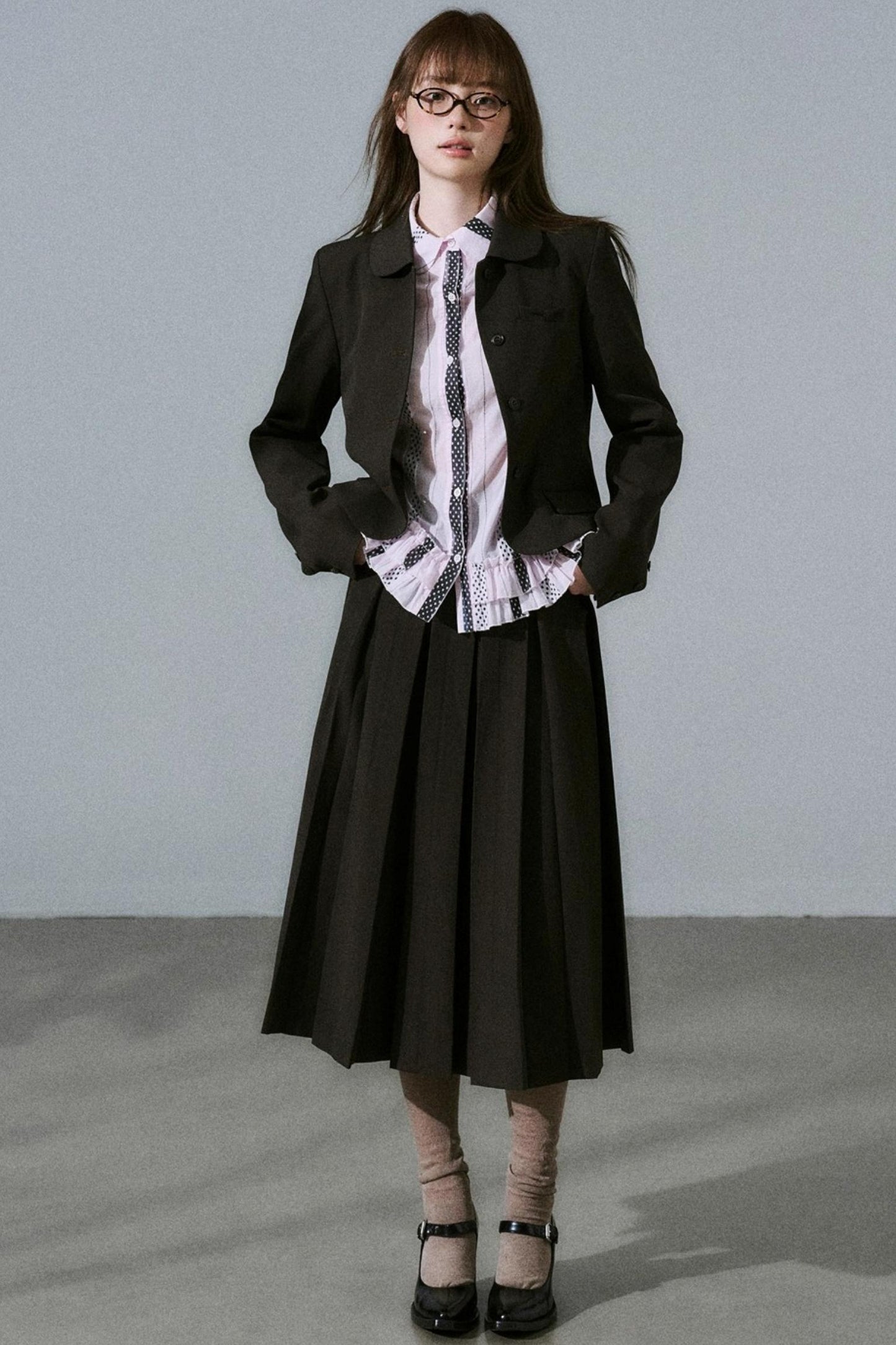 Japanese Girl Pleated Jacket Set-Up