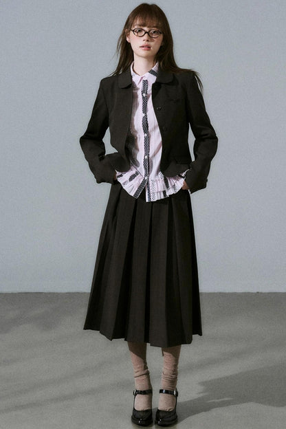 Japanese Girl Pleated Jacket Set-Up