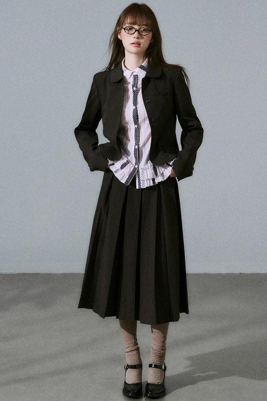 Japanese Girl Pleated Jacket Set-Up