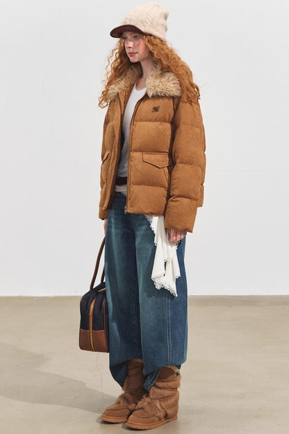 Three-Dimensional Split Wide-Leg Jeans