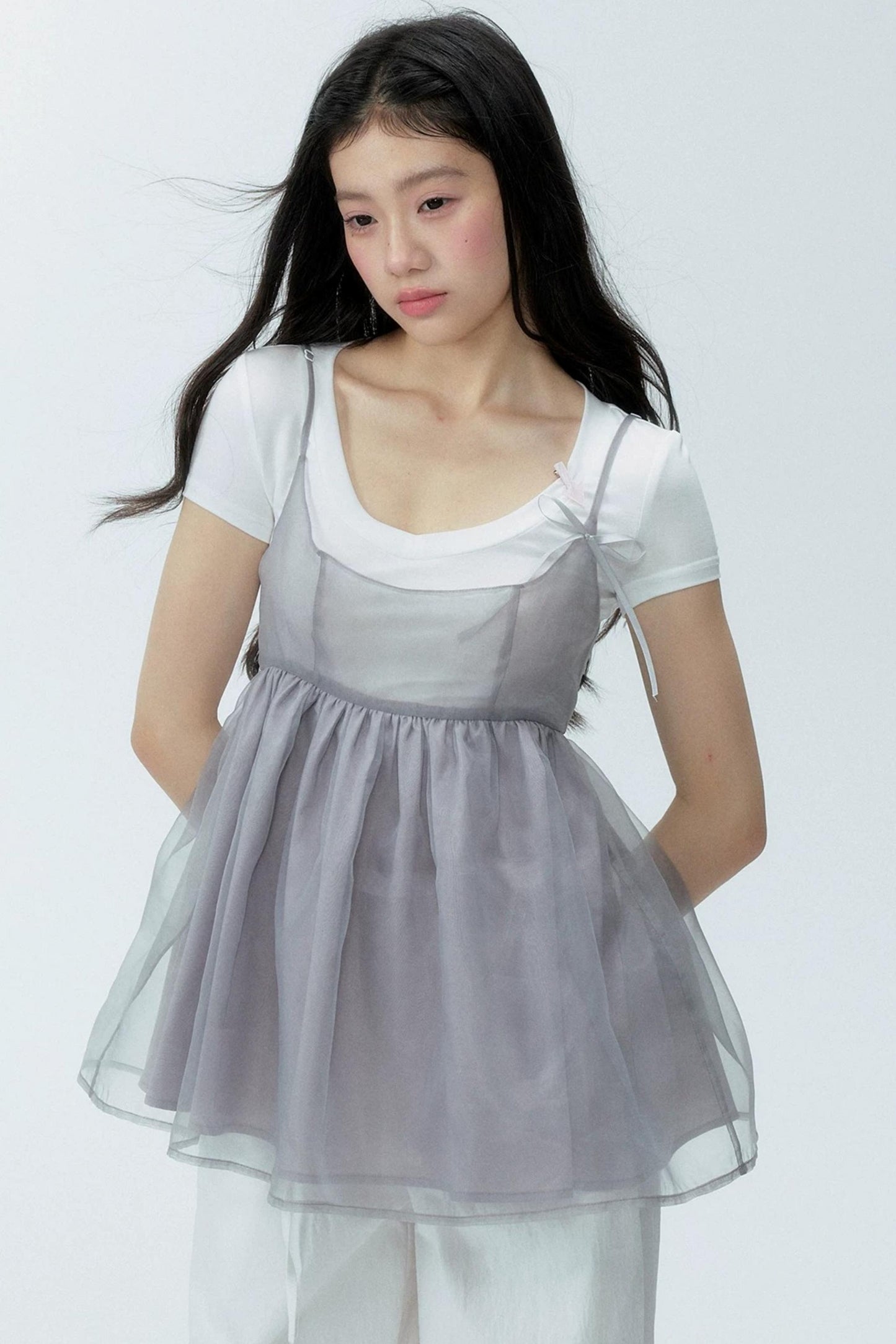 Organza Layered Overlay Dress Set-Up