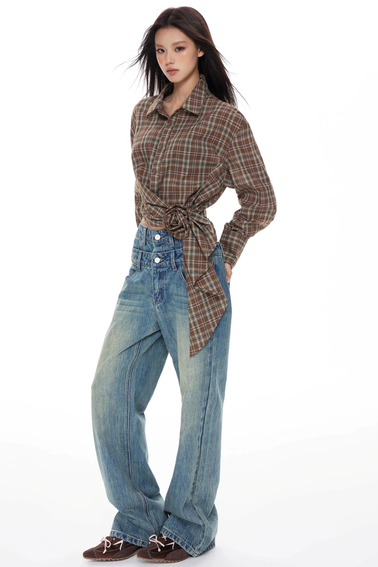 Denim Wide-Leg Pants