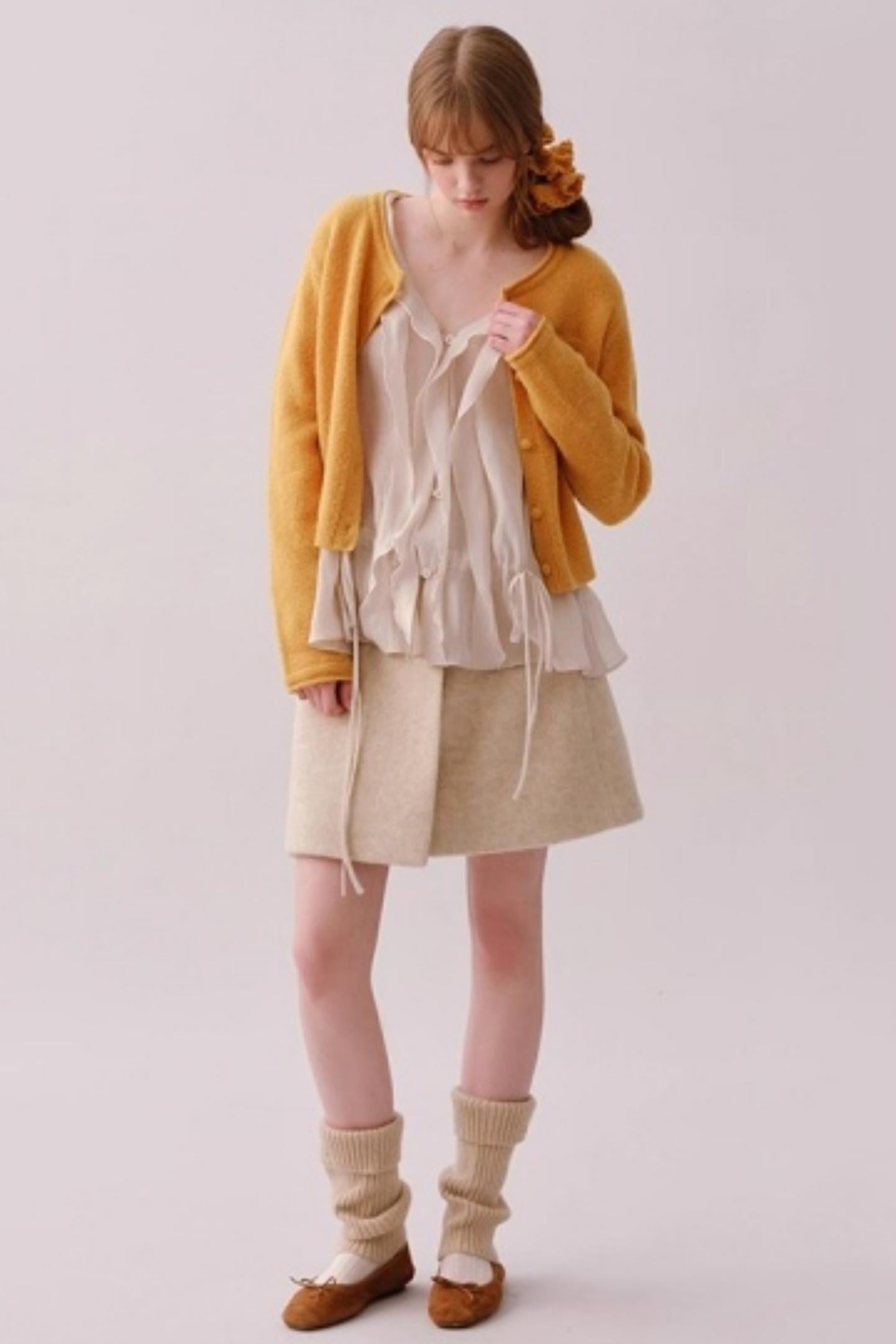 Lyocell Ruffled V-Neck Top