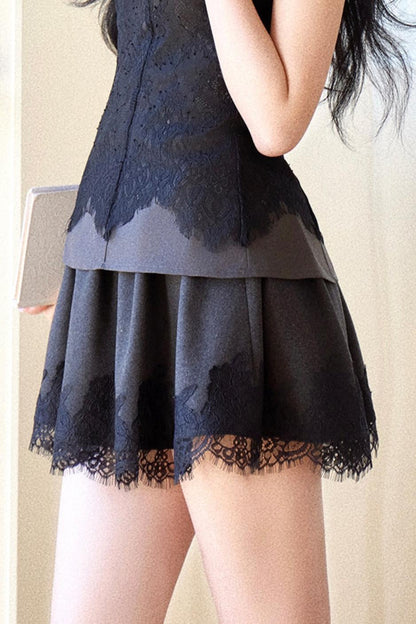 Black Swan Knitted Cardigan Set-Up