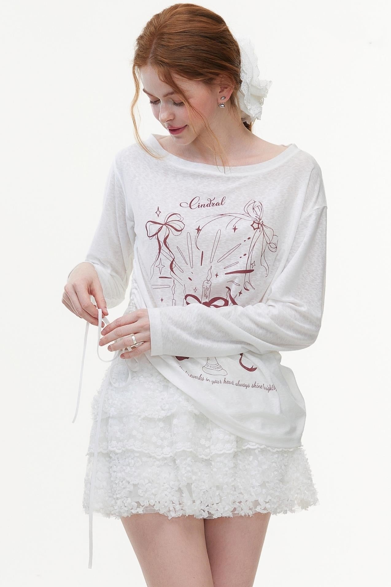 Casual Knit Fabric Graphic T-Shirt