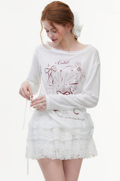 Casual Knit Fabric Graphic T-Shirt