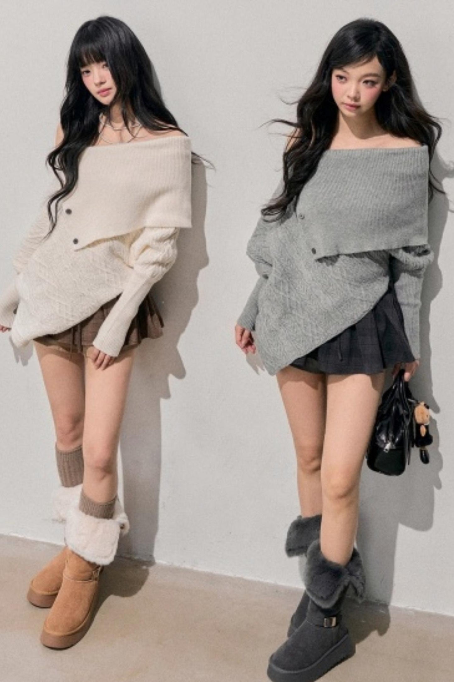 Asymmetrical French Cable Sweater