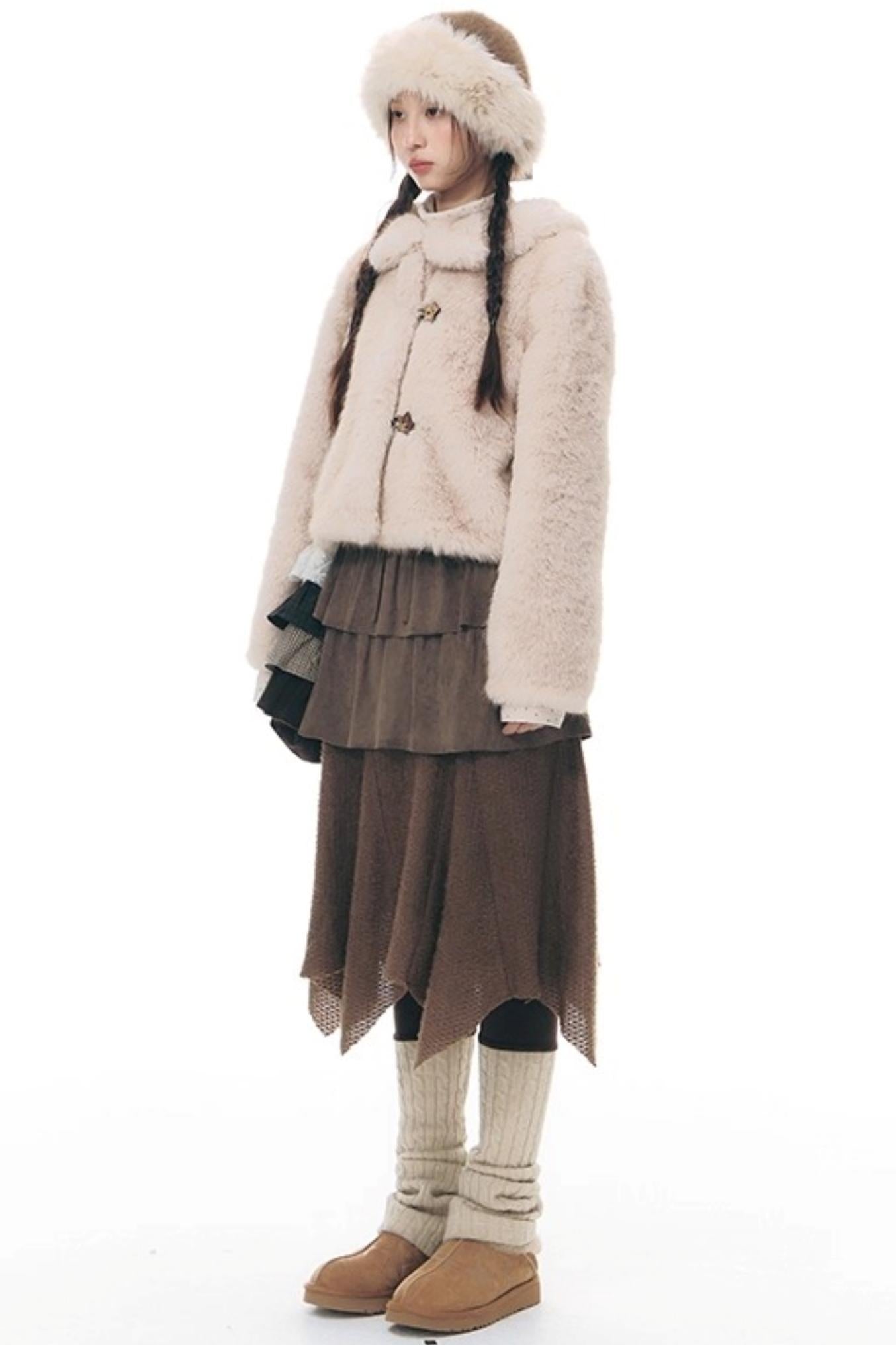 Patchwork Irregular Umbrella Skirt