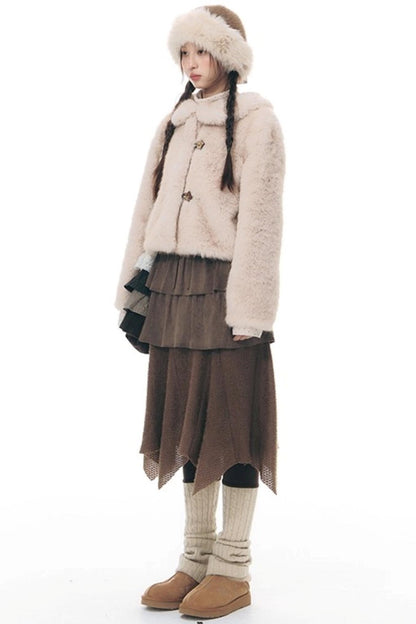 Patchwork Irregular Umbrella Skirt