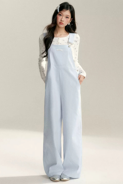 Striped Bib Jumpsuit Set