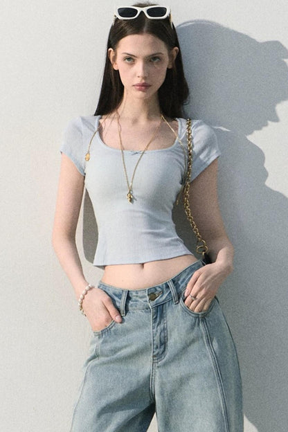 Ice Mint Jacquard Lace Top