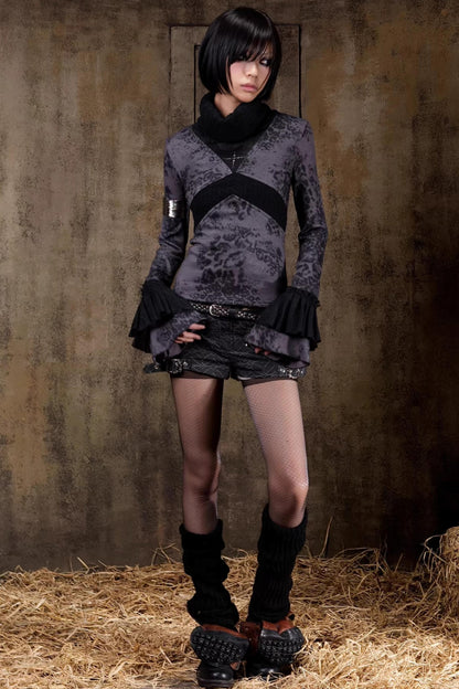 Retro Color-Block Knit Top