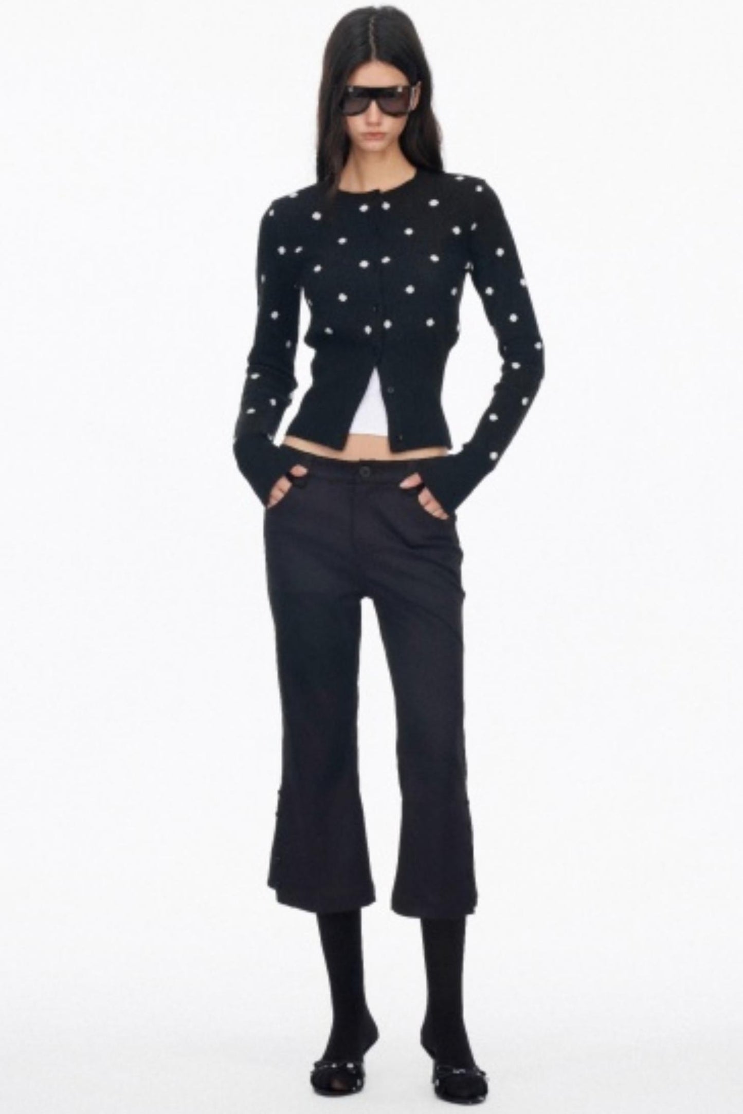 Vintage Polka Dot Base Knit Cardigan