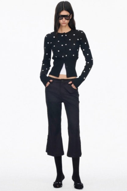 Vintage Polka Dot Base Knit Cardigan