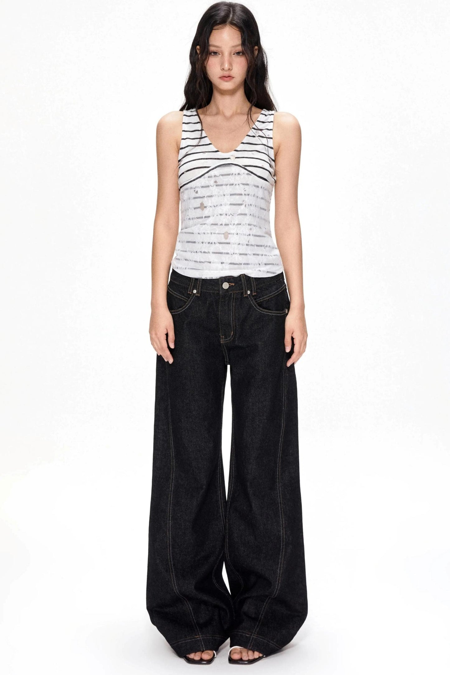 Chic Striped Lace Camisole