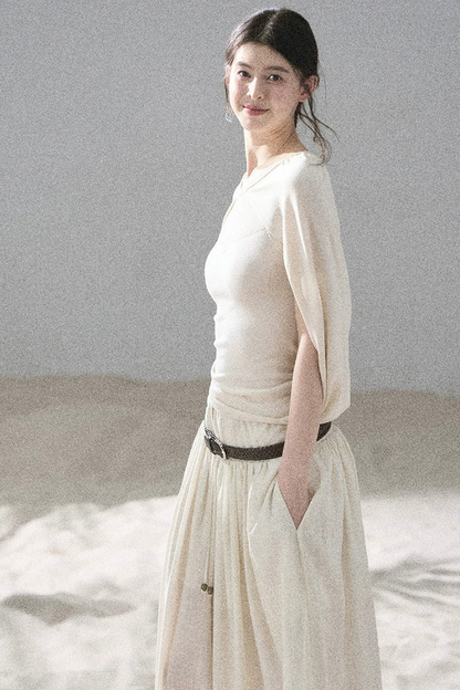 Hollow-Out Shawl Top