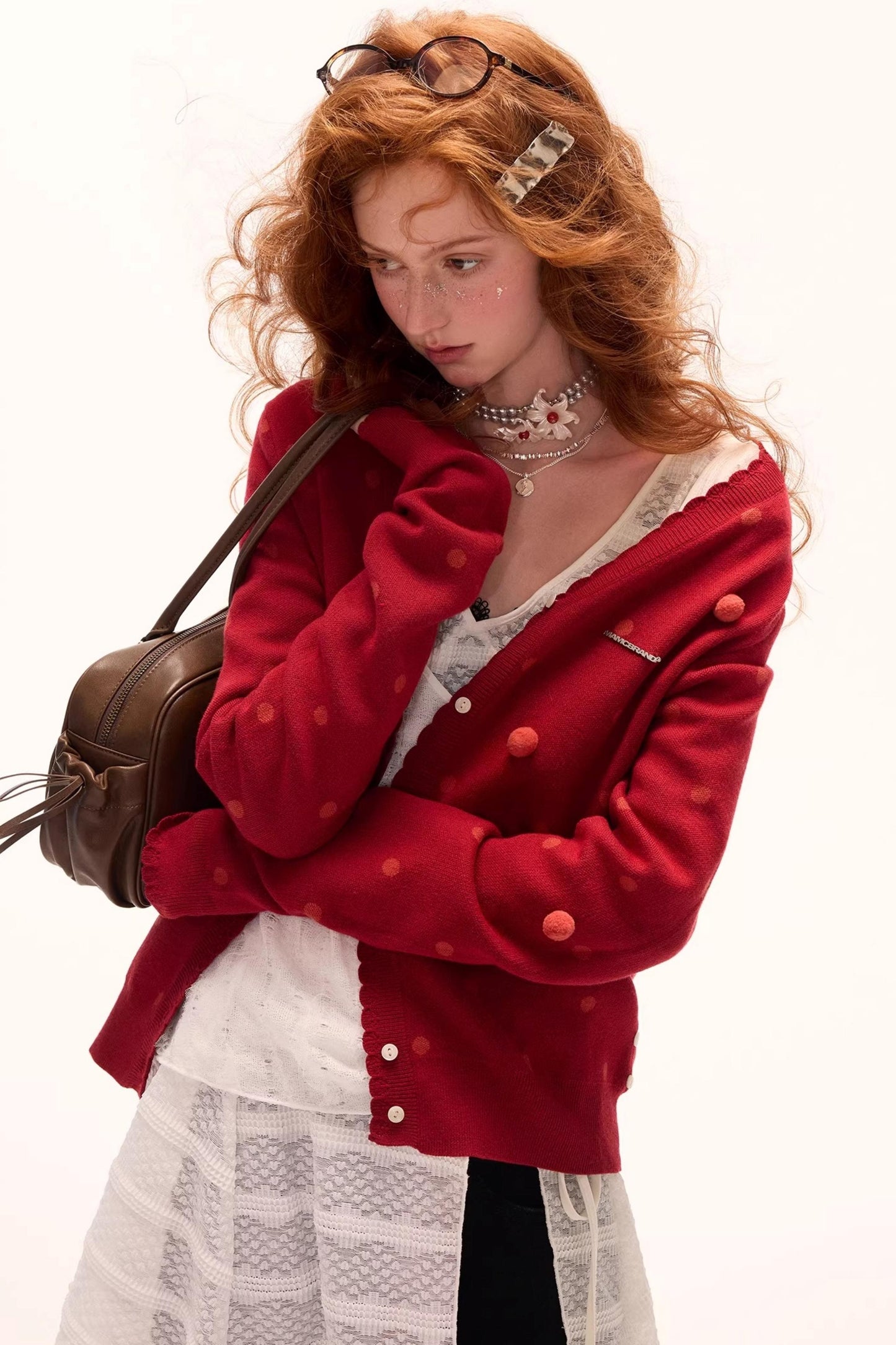 Polka Dot Asymmetrical Cardigan