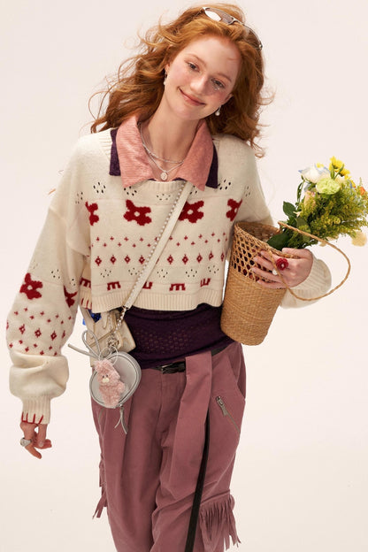 Star Jacquard Sweater Top Set-Up