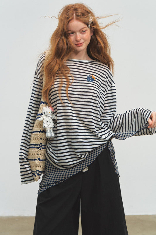 Sunshine Stripes Long Sleeve Smock