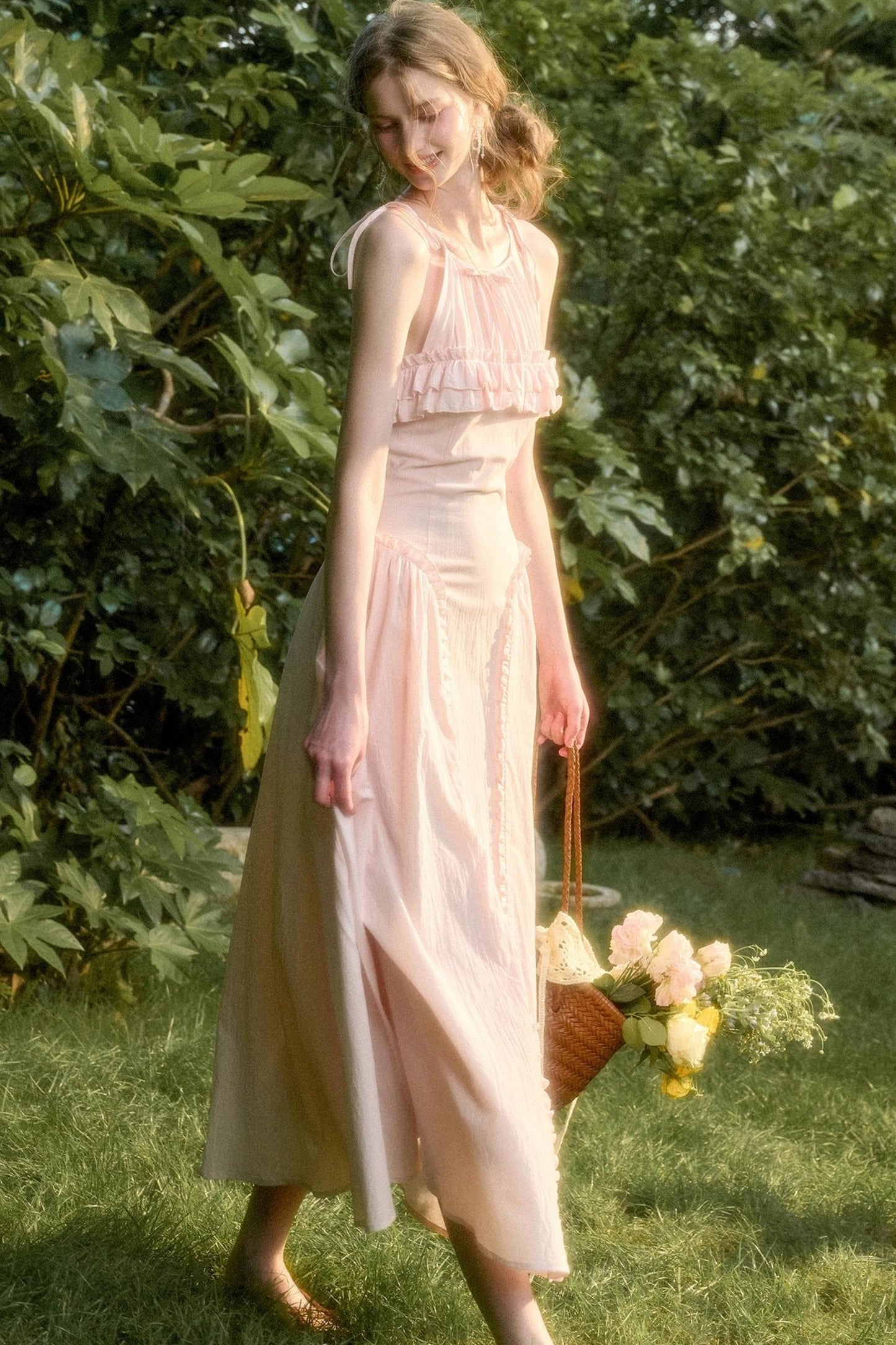 Rose Sea Halterneck Long Skirt