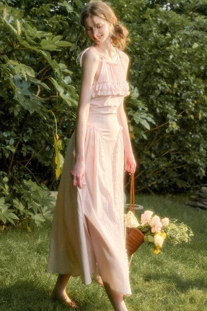 Rose Sea Halterneck Long Skirt