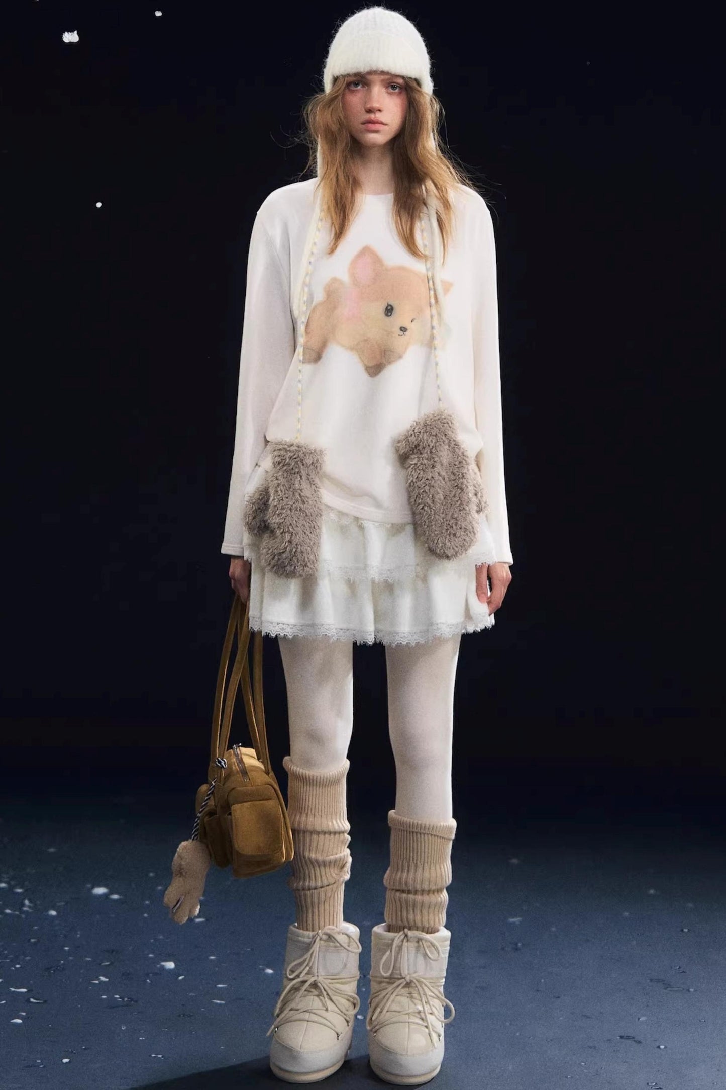 Little Deer Fluffy Blouse Top