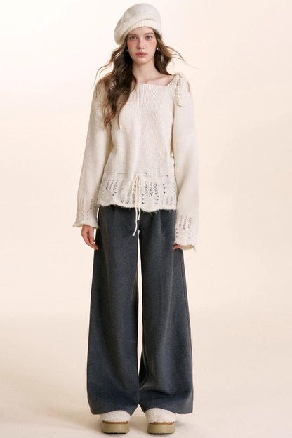 Romantic Lace Off-Shoulder Sweater