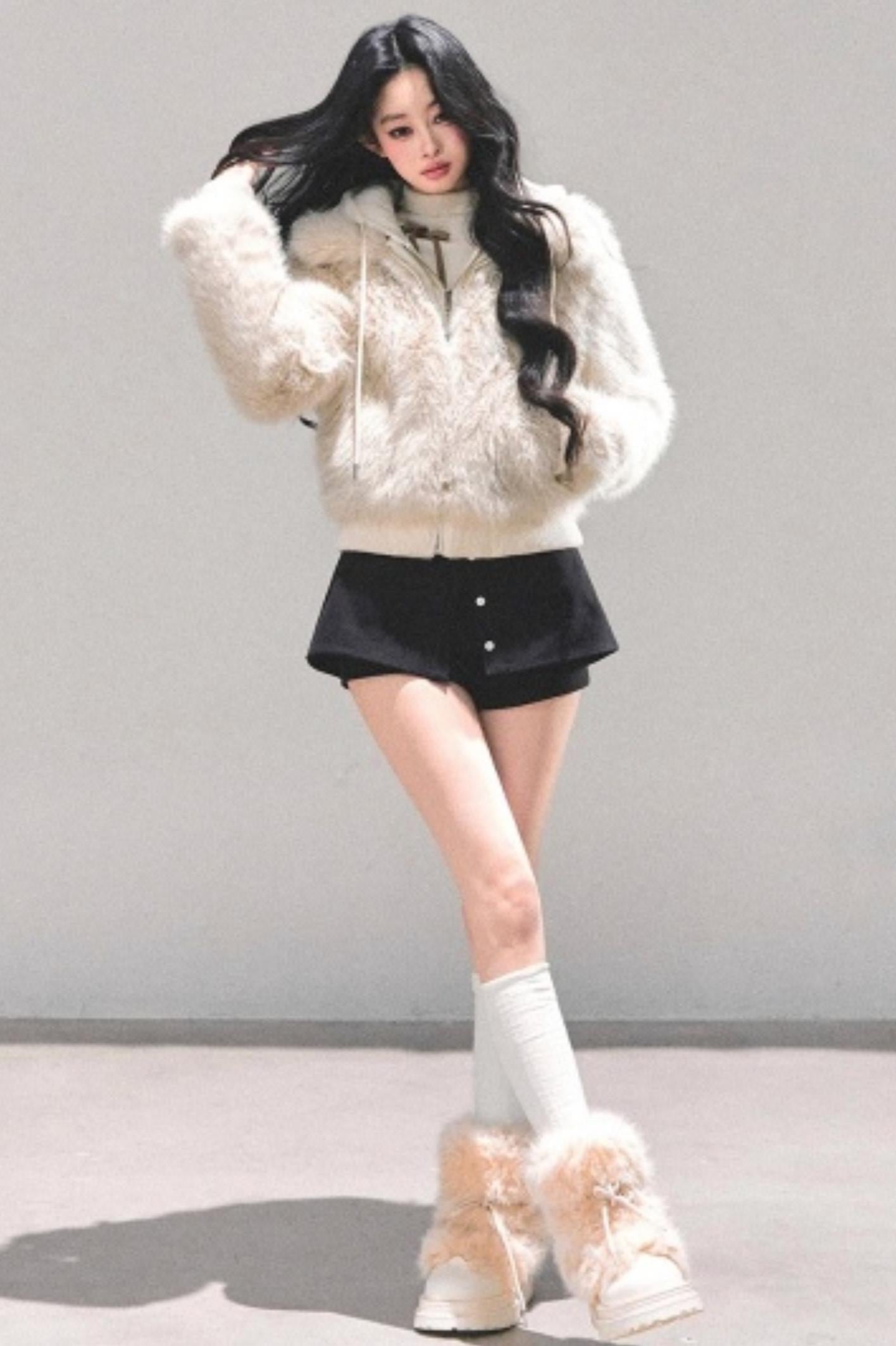 Hooded Fur Winter Coat