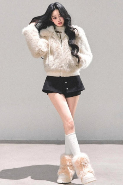 Hooded Fur Winter Coat