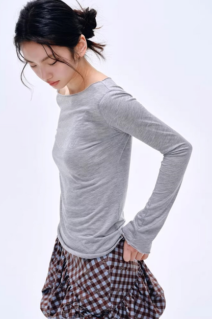 Distressed Letter Print Sweater