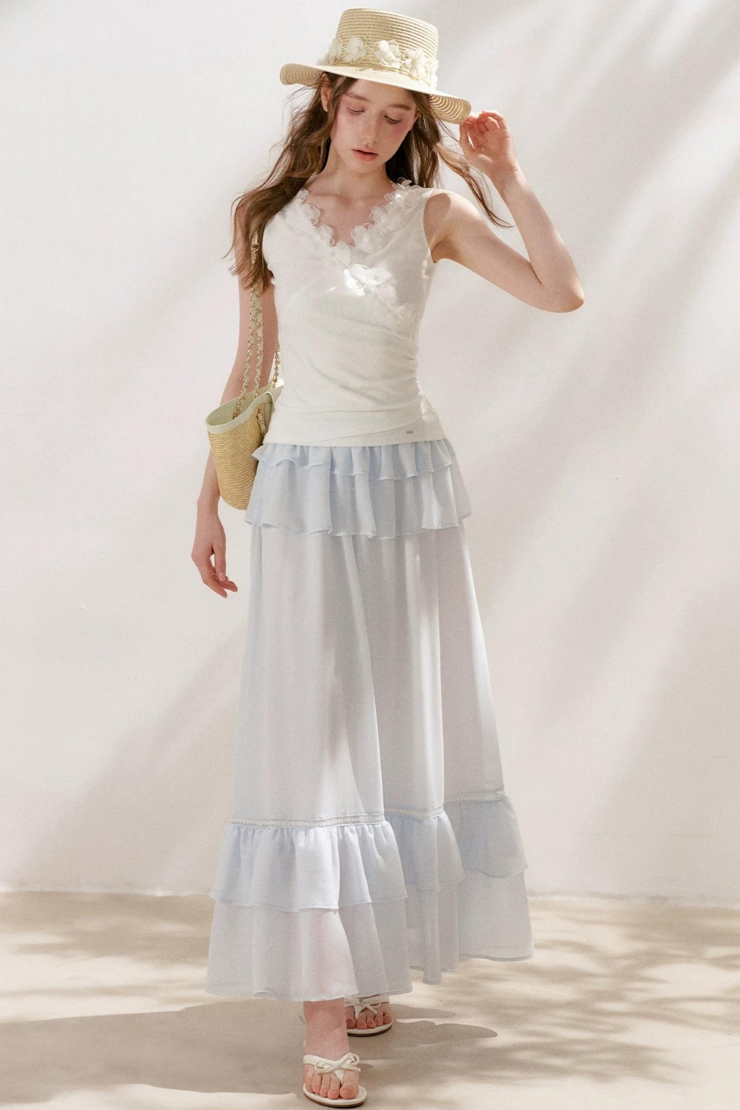 Romantic Lace Ruffle Skirt Set-Up