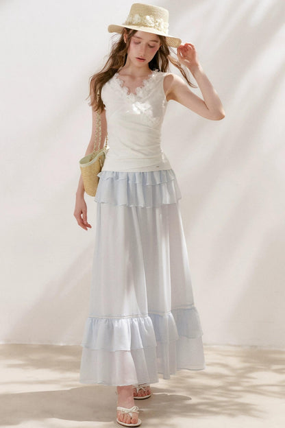 Romantic Lace Ruffle Skirt Set-Up