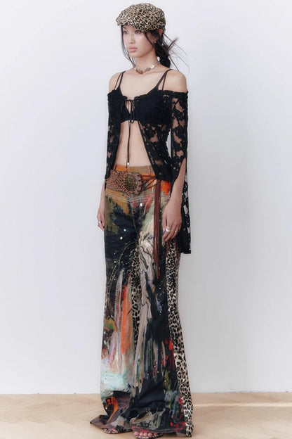 Leopard Waterfall Pants