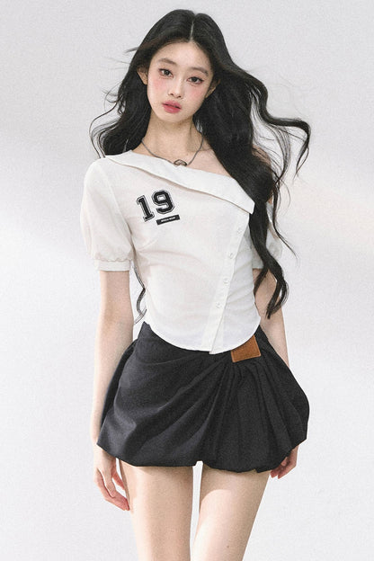 Pink Off Shoulder Stripe T-Shirt