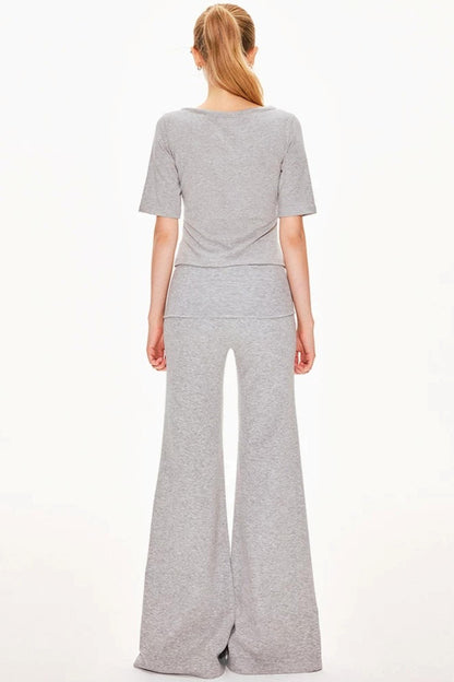 Lyocell Knit V-Neck Ensemble Set-Up