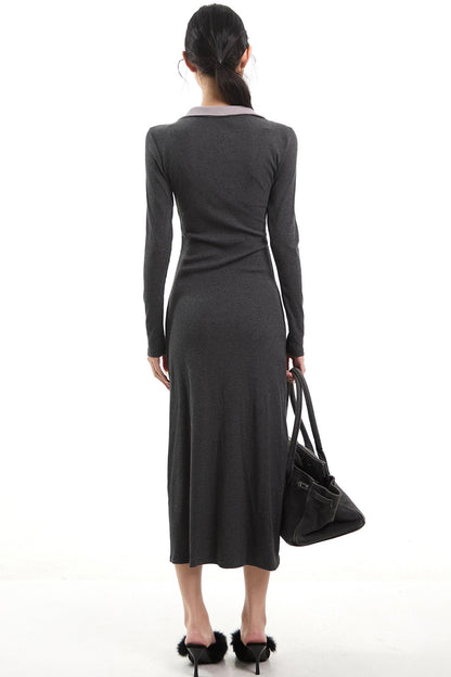 다크 그레이 투피스 드레스