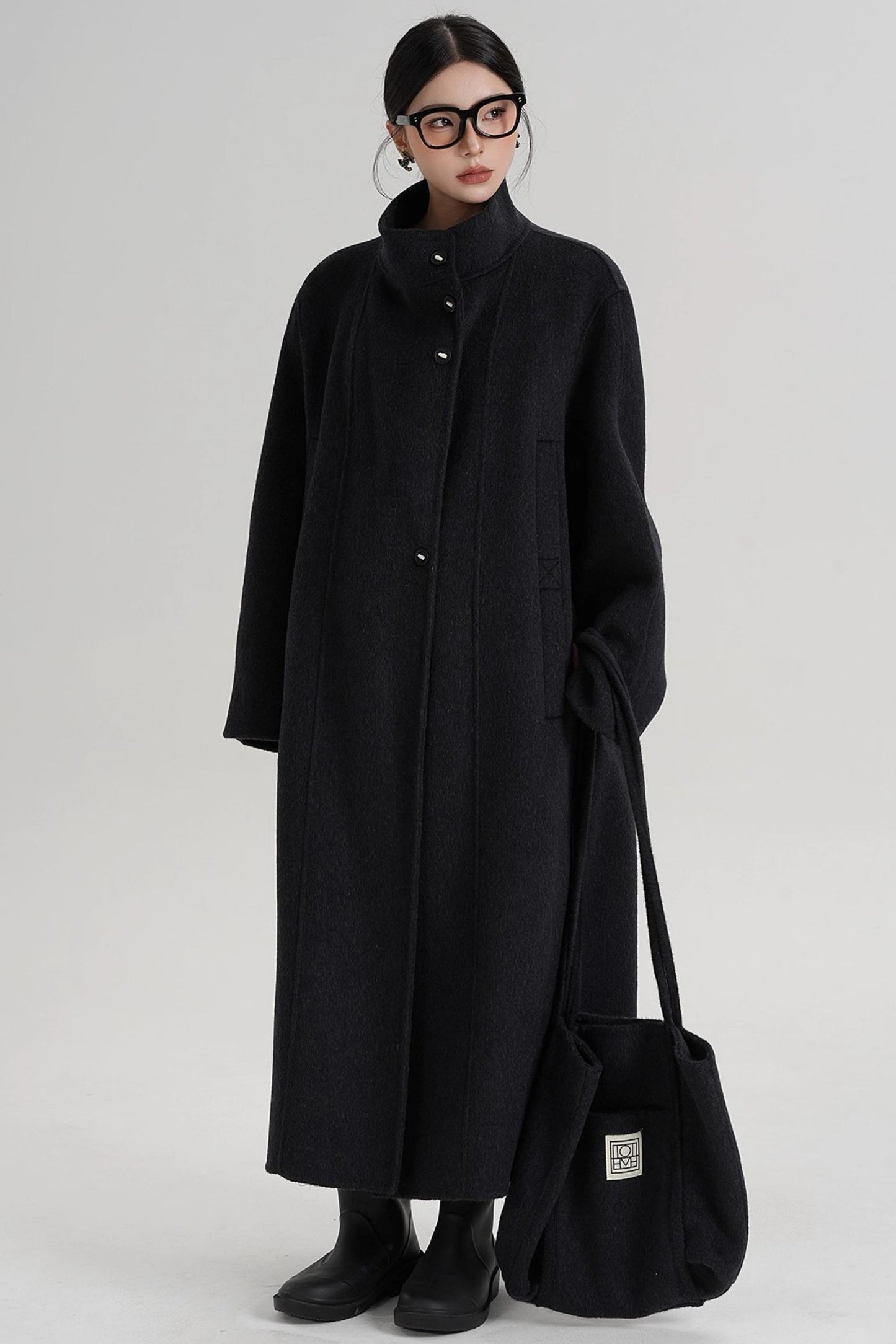 Temperament Stand-Up Woolen Coat