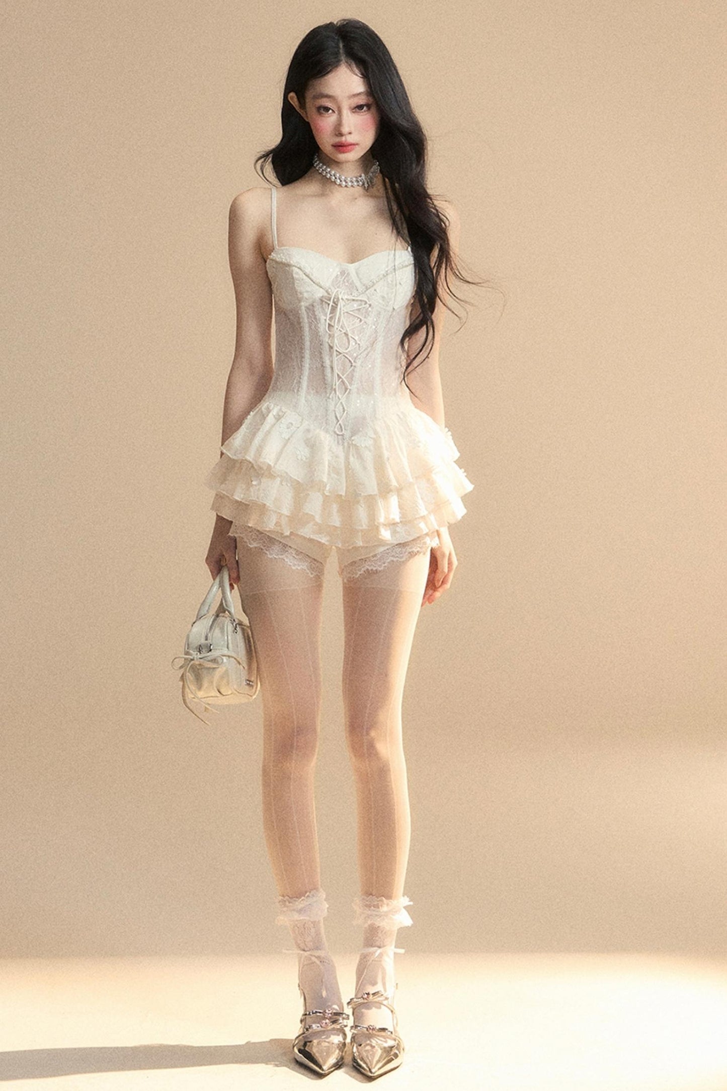 Strap Lace Mini Dress