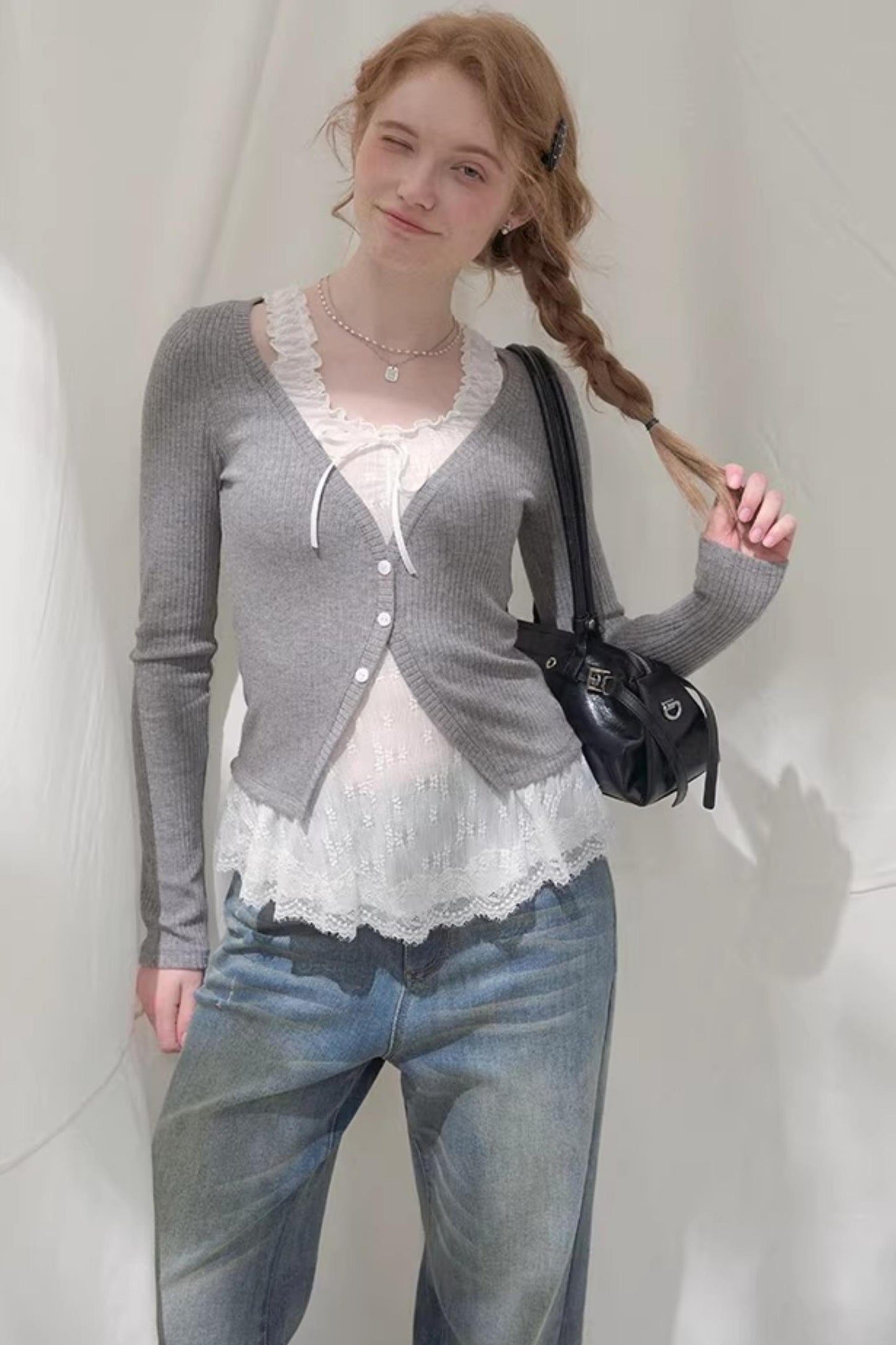 Flower Melody Lace Knit Cardigan