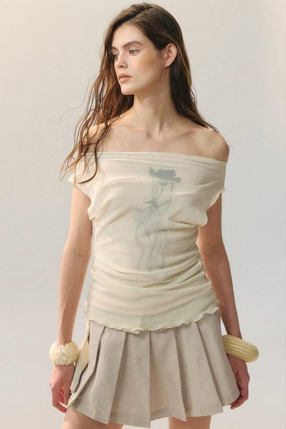 Top in Maglia con Ricamo e Nappe