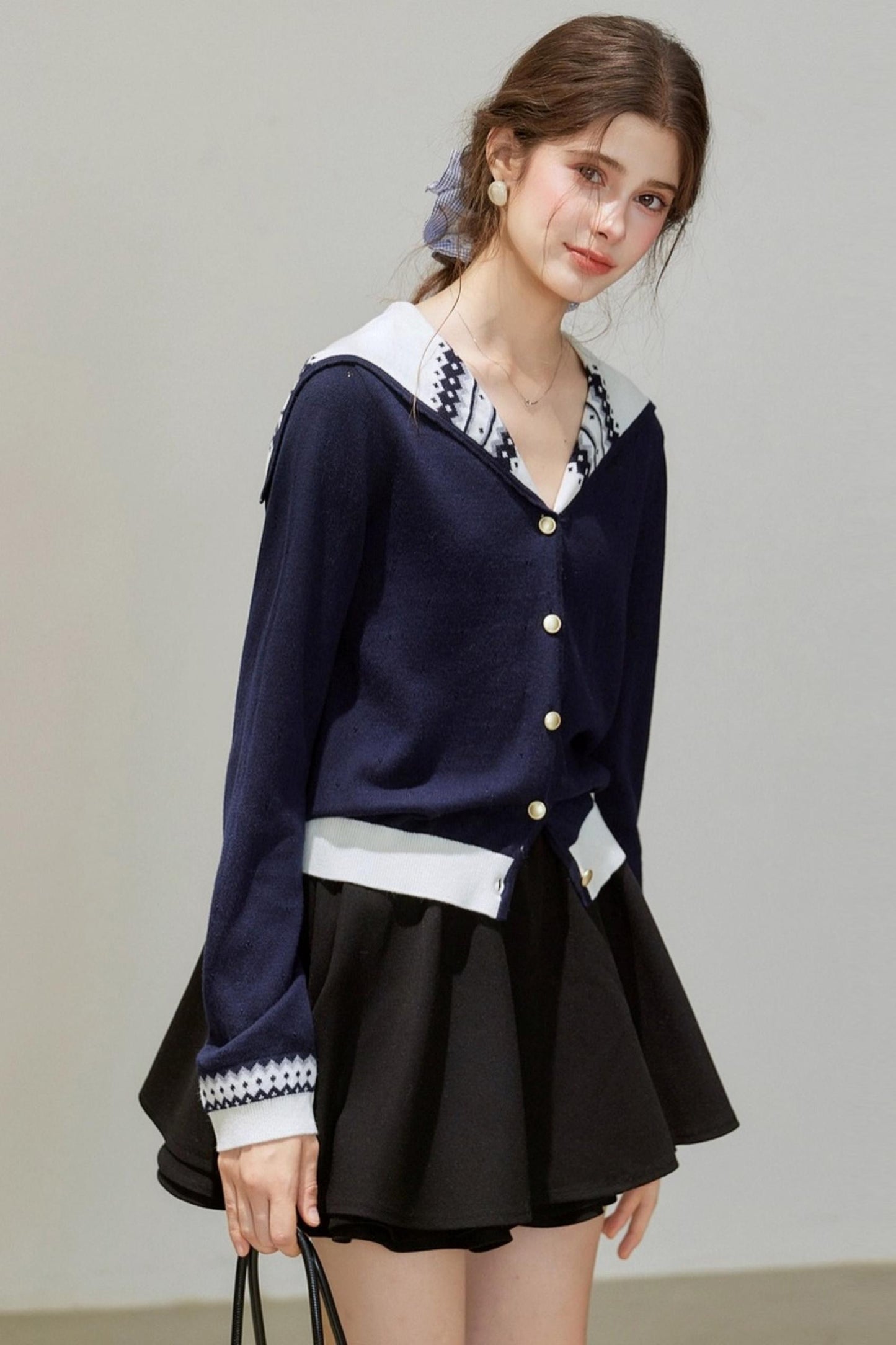 Ruffled Pleated A-Line Skirt