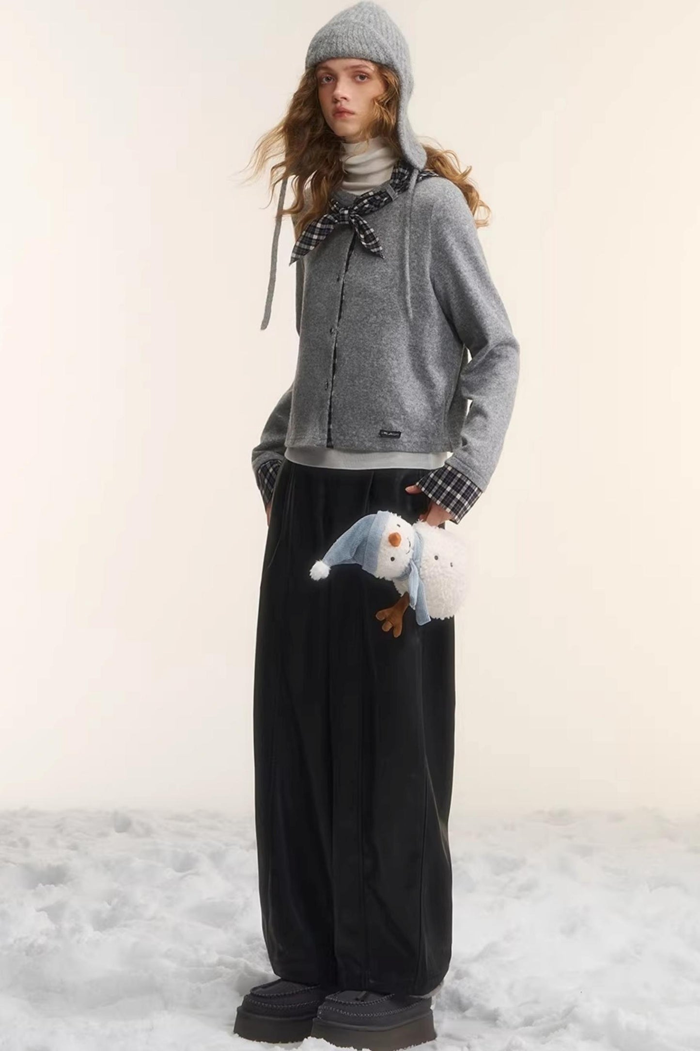 Elastic Waist Black Leather Pants