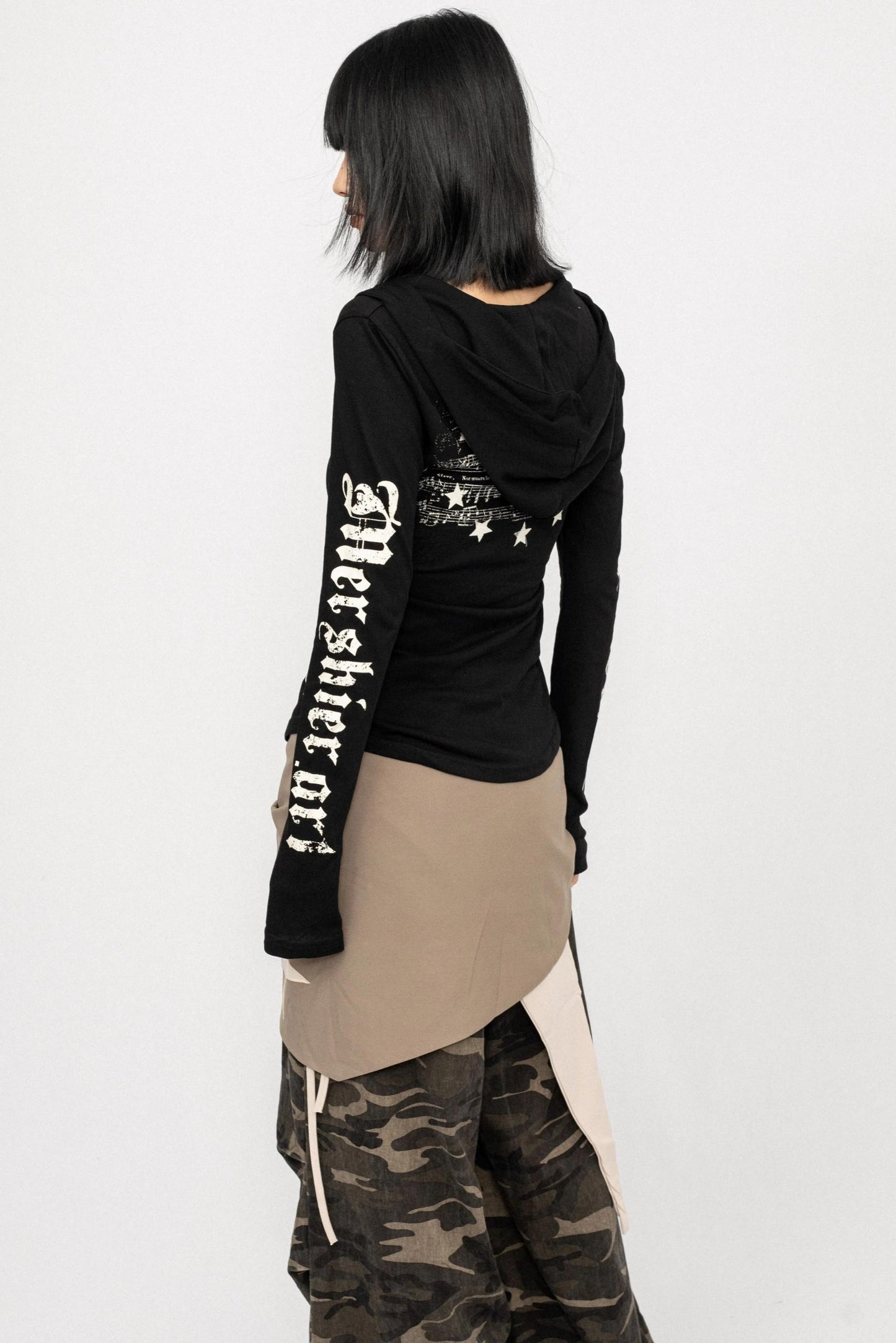 Vintage Spice V-Neck Hooded Top