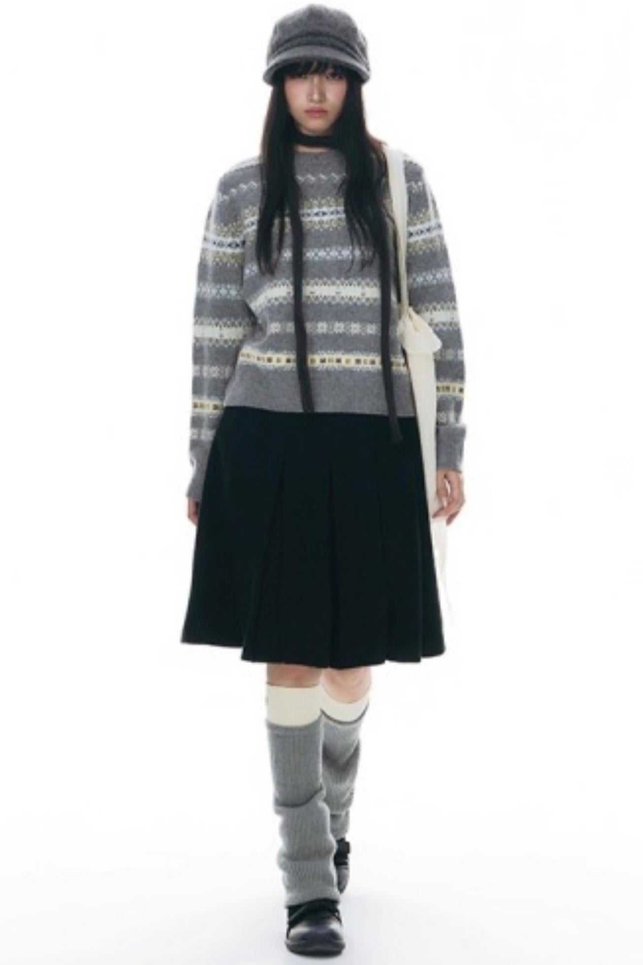 Fair Isle Jacquard Striped Sweater