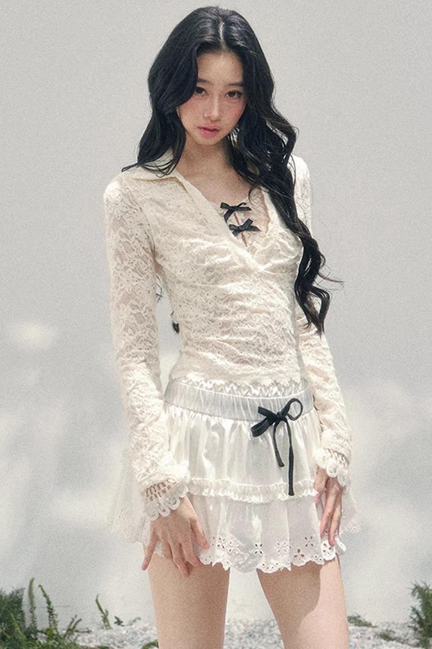 Blurred Focus Lace Top