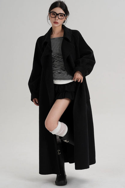 Temperament Back Slit Wool Coat