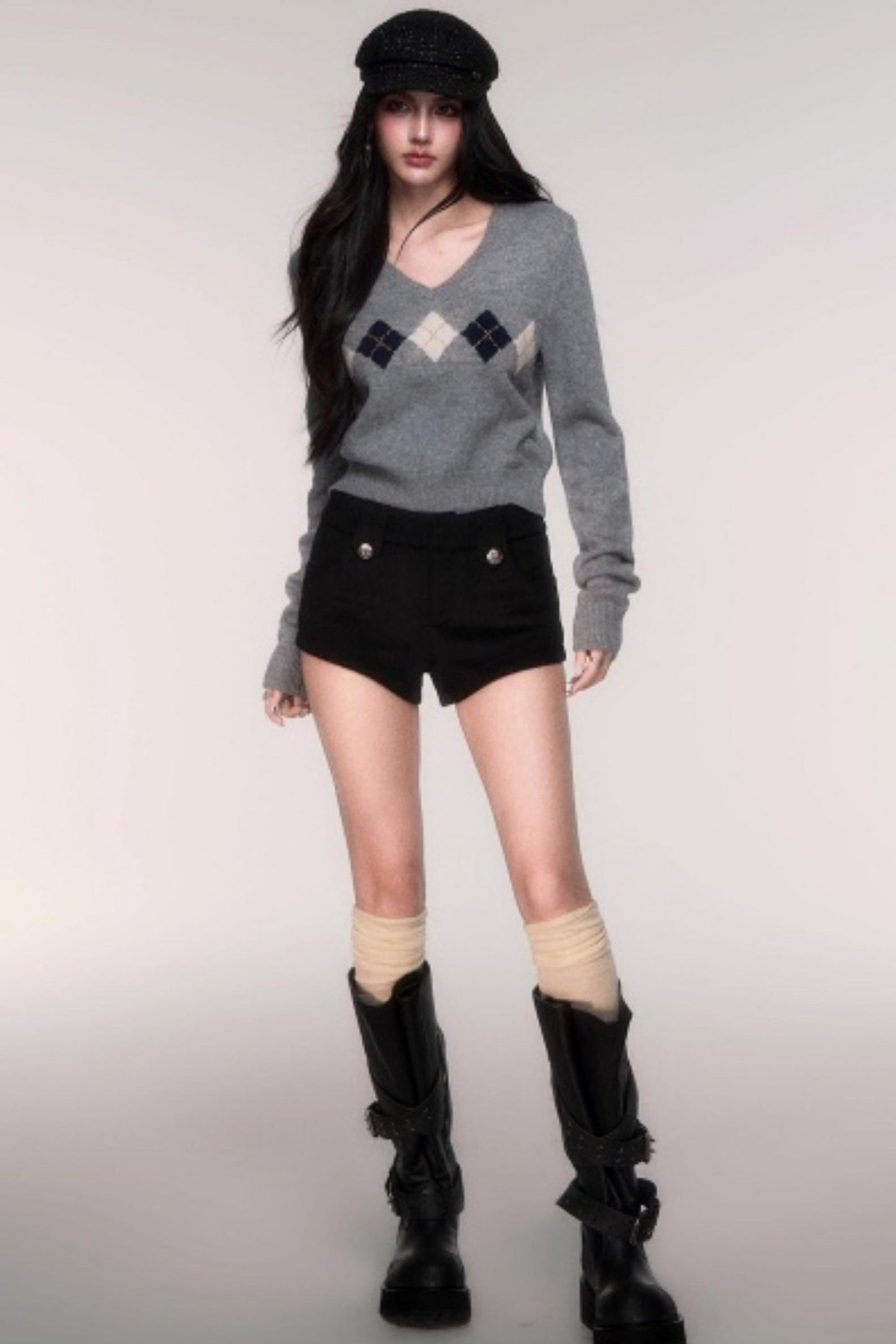 Collegiate Knit V-Neck Cardigan