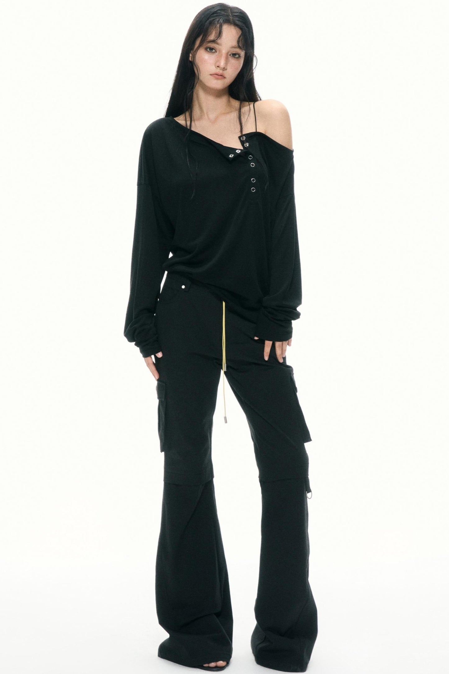 Retro Color-Block Flare Pants