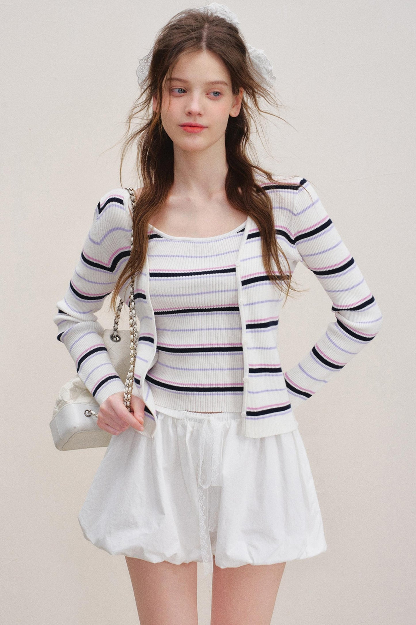 High-Waist Lace-Up Bubble Shorts