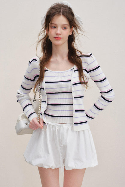 High-Waist Lace-Up Bubble Shorts